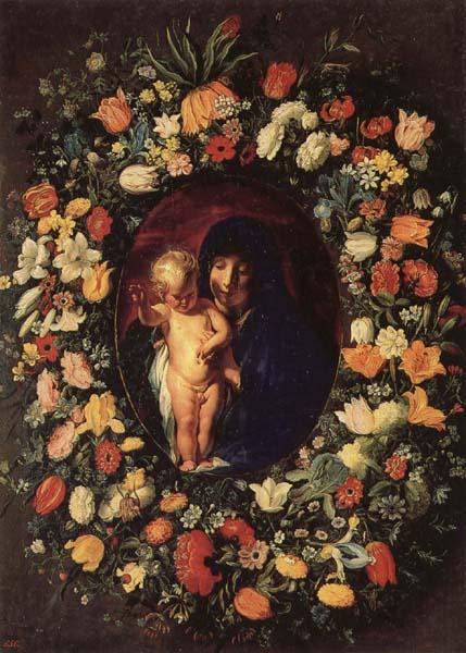 Jacob Jordaens Madonna and  Child Wreathed wih Flowers France oil painting art